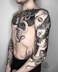 She Is Blackwork Tattoo Tattoos Black Tattoos