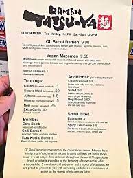 Check spelling or type a new query. Austin Tx Ramen Tatsu Ya Ramen Shoyu Ramen Menu
