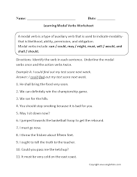 Verbs Worksheets Modal Verbs Worksheets In 2020 Verb Worksheets Verb Verbs Activities