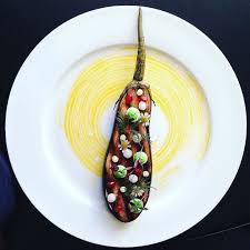 Summer Treat Grilled Eggplant Gourmet Food Plating Bistro Food Food Plating
