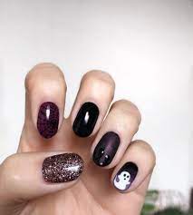 As we said before, to make your halloween costume look more realistic, you need bloody nails! Halloween Gel Nails Cute Spooky Purple Nail Art Design