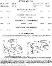 65 proper furniture yardage chart