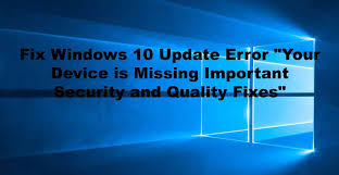 Common dell driver problems include blue screen of death, no network connection, and no as a famous computer brand, dell has long been paid attention in various countries and at any time. Fix Windows 10 Update Error Your Device Is Missing Important Security And Quality Fixes On Dell Lenovo Hp Asus Acer Pc