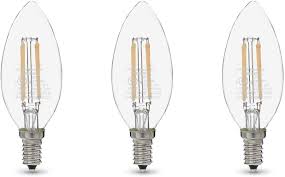 Amazonbasics 60w Equivalent Clear Daylight Dimmable 15 000 Hour Lifetime B11 E12 Candelabra Base Led Light Bulb 3 Pack Amazon Com