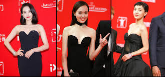 宋茜撞衫唐嫣走紅毯還得是紅唇和小黑裙-香港商报