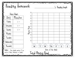 Reading Homework Log Chart And Graph Super Fun