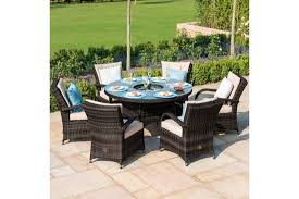 Texas 6 Seater Round Dining Set Outdoor Rattan Garden Furniture