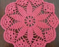 coral doily red round doily crochet doily table centerpiece 7 inches home decor lace doily vinta crochet doily patterns crochet doilies crochet dollies