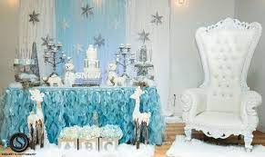 Winter Wonderland Theme Baby Shower Party Ideas Photo 1 Of 51 Winter Baby Shower Themes Winter Wonderland Baby Shower Baby Shower Winter