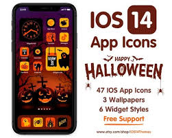 Halloween Ios 14 App Icons Ios14 Halloween Aesthetic Home Etsy In 2020 App Icon Ios App Icon Themes App