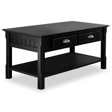 Winsome Wood Timber Coffee Table With Two Drawers Black Finish Walmart Com Coffee Table With Drawers Black Coffee Tables Coffee Table Wood
