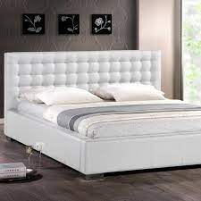 King size white leather headboard. Baxton Studio Madison Transitional White Faux Leather Upholstered King Size Bed 28862 4087 Hd The Home Depot