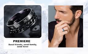 Gleamart 4Pcs Stainless Steel Rotatable Chain Ring Roman Numerals Spinner  Ring Set for Men Size 11 : Amazon.co.uk: Fashion