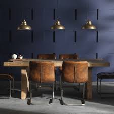Henley mocha oak leather dining chair. Buy Rustic Chunky Plank Recycled Wood Dining Set Industrial Furniture