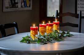 Jun 15, 2021 · depending on the size of your kitchen, create one or two spots for your summer decor to create a pretty vignette. Simple Kitchen Table Centerpiece With Eucalyptus Oranges And Cranberries North Country Nest