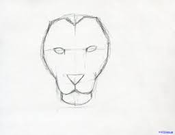 Draw a large circle, which will be the lion's head. How To Sketch A Lion Step 6 Lion Face Drawing Easy Drawings Lion Sketch