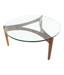 Vintage mid century melamine veneer & glass coffee table round. Sven Elekjaer Mid Century Modern Rosewood And Glass Round Coffee Table