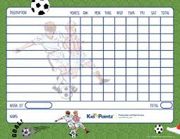 Kids Printable Behavior Chart Sports Theme Kid Pointz