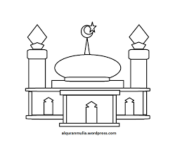 Gambar mewarnai hari raya idul fitri. Mewarnai Gambar Masjid Dan Anak Nusagates