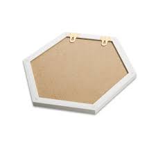 Hexagon Cork Bulletin Combo Board Background Wall Decoration Natural Color  Plastic Frame Memo Mark Board