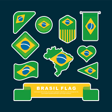 Vetor, jpg, png, editável 01. Vetor De Conjunto De Clipart De Bandeira Do Brasil 369713 Vetor No Vecteezy