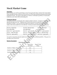 33 Stock Market Game Worksheet Free Worksheet Spreadsheet