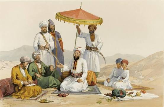 Dost_Mohammad Khan Amir of Kabul and part of his family, 1844s