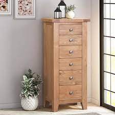 A fine welsh oak dresser base or server with a rectangular molded edge top surmounting a case with six fitted drawers, over a shaped skirt, all supported by three front cabriole legs. Light Oak 6 Drawer Tall Chest Of Drawers Ideal Storage For Any Room