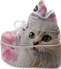 White Cat Buffalo Platform Created By Erikakaisersot Print All Over Me Funky Shoes Fantastic Shoes Kawaii Shoes