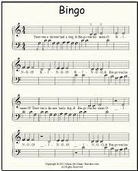 Bingo Piano Sheet Music Free