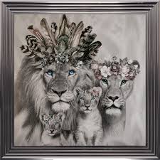 Old glory folding metal table with two stools. Shh Interiors Lion Family With Two Cubs Framed Wall Art 1wall