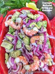 Pour marinade over the shrimp, then seal the bag. Overnight Marinated Shrimp And Avocados A Passion For Entertaining Recipe Appetizer Recipes Seafood Recipes Savoury Dishes