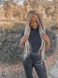 Black And Blonde Ombre Knotless Braids Blonde Box Braids Blonde Box Braids Blonde Braids Box Braids