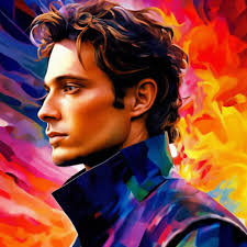 Factorial;style by Ilene Meyer+J. Warren;a beautiful male  image;Multicolored…" — image created in Shedevrum