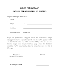 Contoh surat pernyataan mulai dari perjanjian, diri, sekolah, kesalahan, kesanggupan, kerja, hutang, dan bahasa inggris, semoga bisa membantu. Doc Surat Pernyataan Belum Pernah Memiliki Nuptk Maruto Swatara Academia Edu