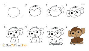 Step 3 erase all the overlapping lines. How To Draw A Monkey Step By Step Tutorial Pictures