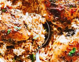 One Pot Garlic Butter Chicken And Rice Recipe Easy Chicken Thigh Recipes Chicken Rice Recipes Yummy Chicken Recipes