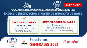 La onpe recordó que la instalación temprana de cada mesa de sufragio (7:00 de la mañana) es responsabilidad exclusiva de los miembros de mesa para la segunda elección presidencial, el organismo electoral planificó la instalación de 83,048 mesas en el territorio nacional y otras 3,440 en. Onpe Excusas Al Cargo De Miembro De Mesa Se Pueden Tramitar De Forma Presencial O Virtual Mas Informacion Aqui Repositorio De Educacion
