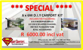 6 X 6m D I Y Carport Kit Special Junk Mail