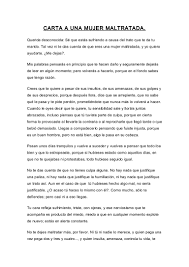 Carta A Una Mujer Maltratada