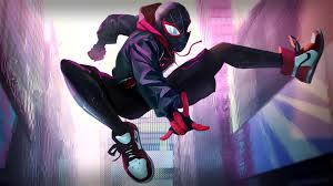 Well, he swings around on his cobweb. Spider Man Miles Morales Over City Live Desktop Wallpapers