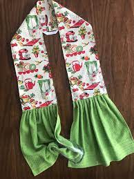 Vintage Midcentury Kitchen Towel Scarf Etsy Sewing Projects For Beginners Towel Scarf Sewing Gifts
