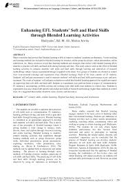Softskill sering menjadi bahan pertimbangan bagi setiap perusahaan dalam merekrut karyawan. Pdf Enhancing Efl Students Soft And Hard Skills Through Blended Learning Activities