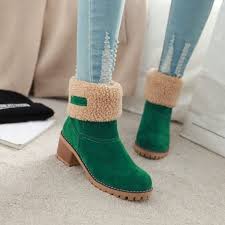 Some women like to wear ankle boots teamed with long pants. New 2 Ways To Wear Women S Suede Ankle Boots Warm Winter Boots For Women Anti Slip Waterproof Chunky Heel Snow Boots