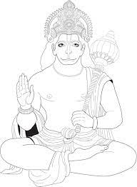 Hanuman Art Drawings Sketches Simple Coloring Pages Outline Drawings