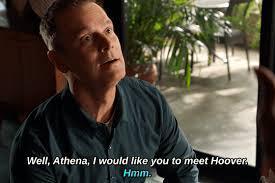 Hoover, like the vacuum [Image ID: six gifs from Animal Instincts GIF 1: At  the sorority Bobby asks a student, "You didn't think...