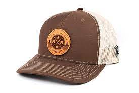 Branded Bills Minnesota The North Star Leather Patch Hat Curved Trucker Osfa Brown Tan At Amazon Men S Clothing Store Leather Patches Leather Hats For Men
