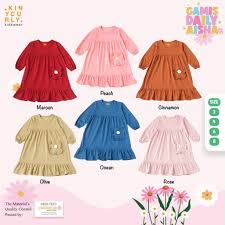 Jual GAMIS AISHA gamis daily anak perempuan dress panjang anak cewek usia  2-8 tahun gamis rempel lucu anak perempuan