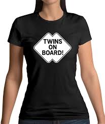Twins On Board Womens T Shirt Pregnant Maternity Pregnancy Baby Mother Ebay