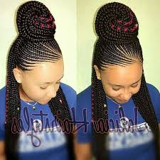 Black Hair Red Weave Bun Pictures Of Braids Blue Shirt Beads In 2020 Braided Cornrow Hairstyles Cornrow Hairstyles African Braids Hairstyles